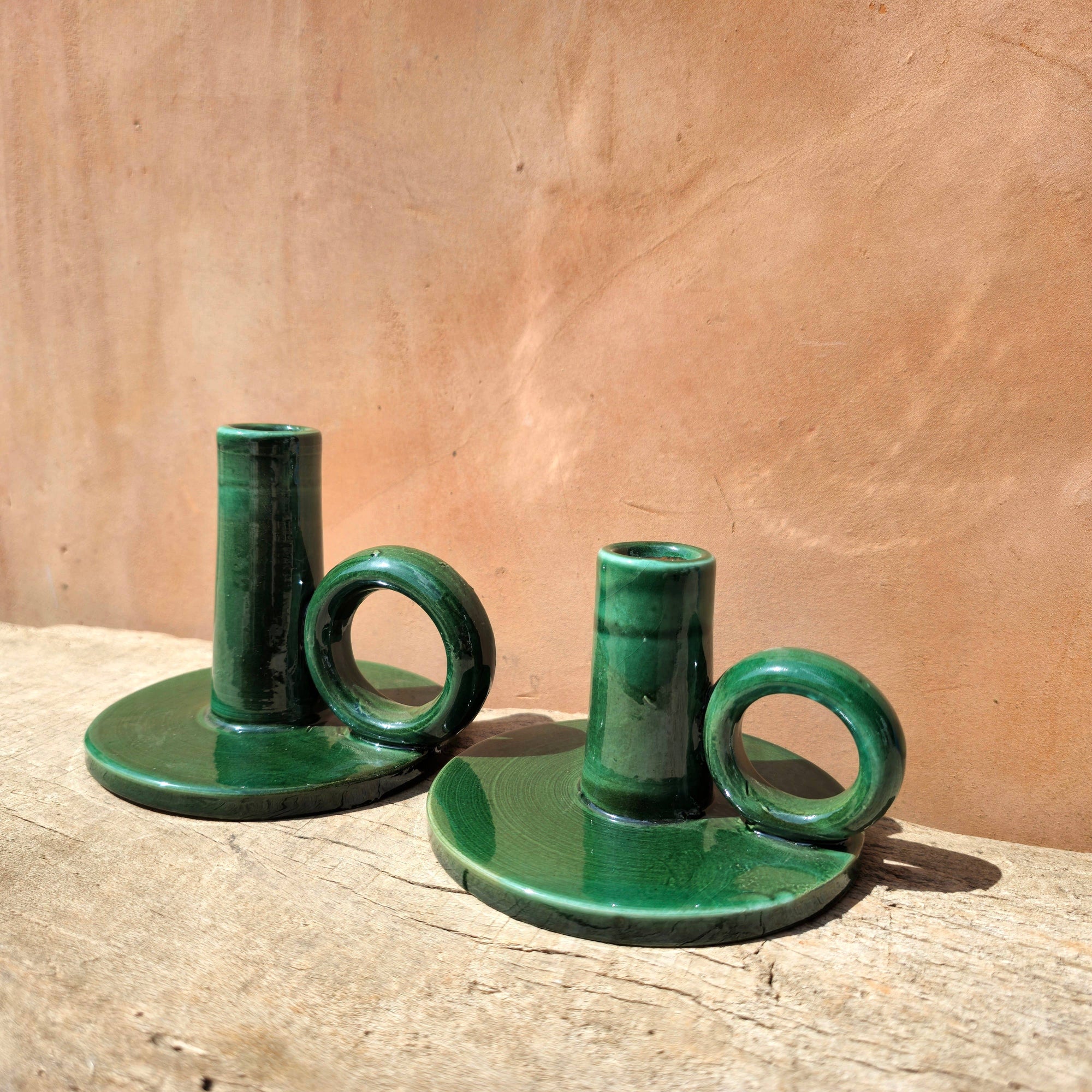 Handmade Candle Holder: Green / Medium
