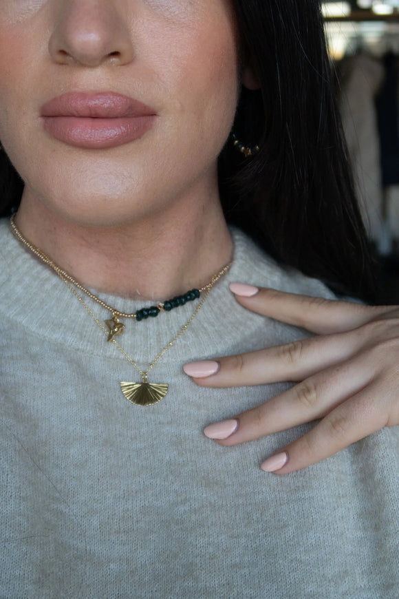 Paperchain Christina Fan Necklace Mocha