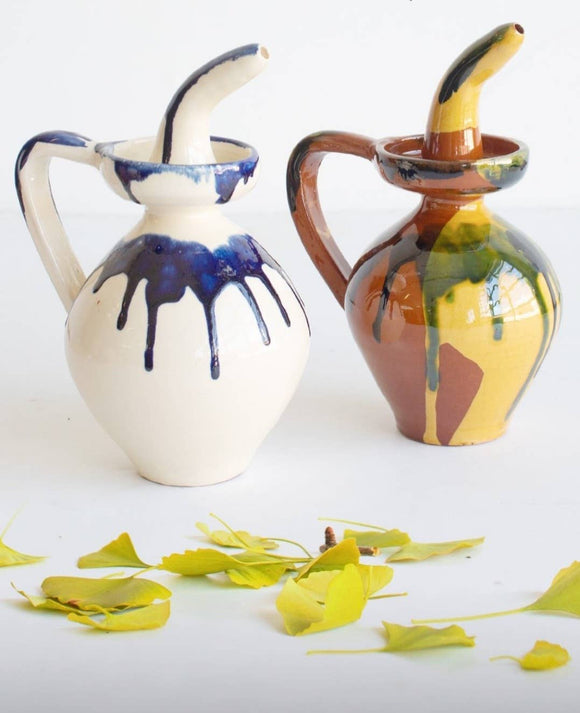 Traditional oil cruet.: Blue