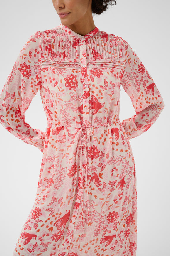 Altina Dress Poppy Red Bird Print