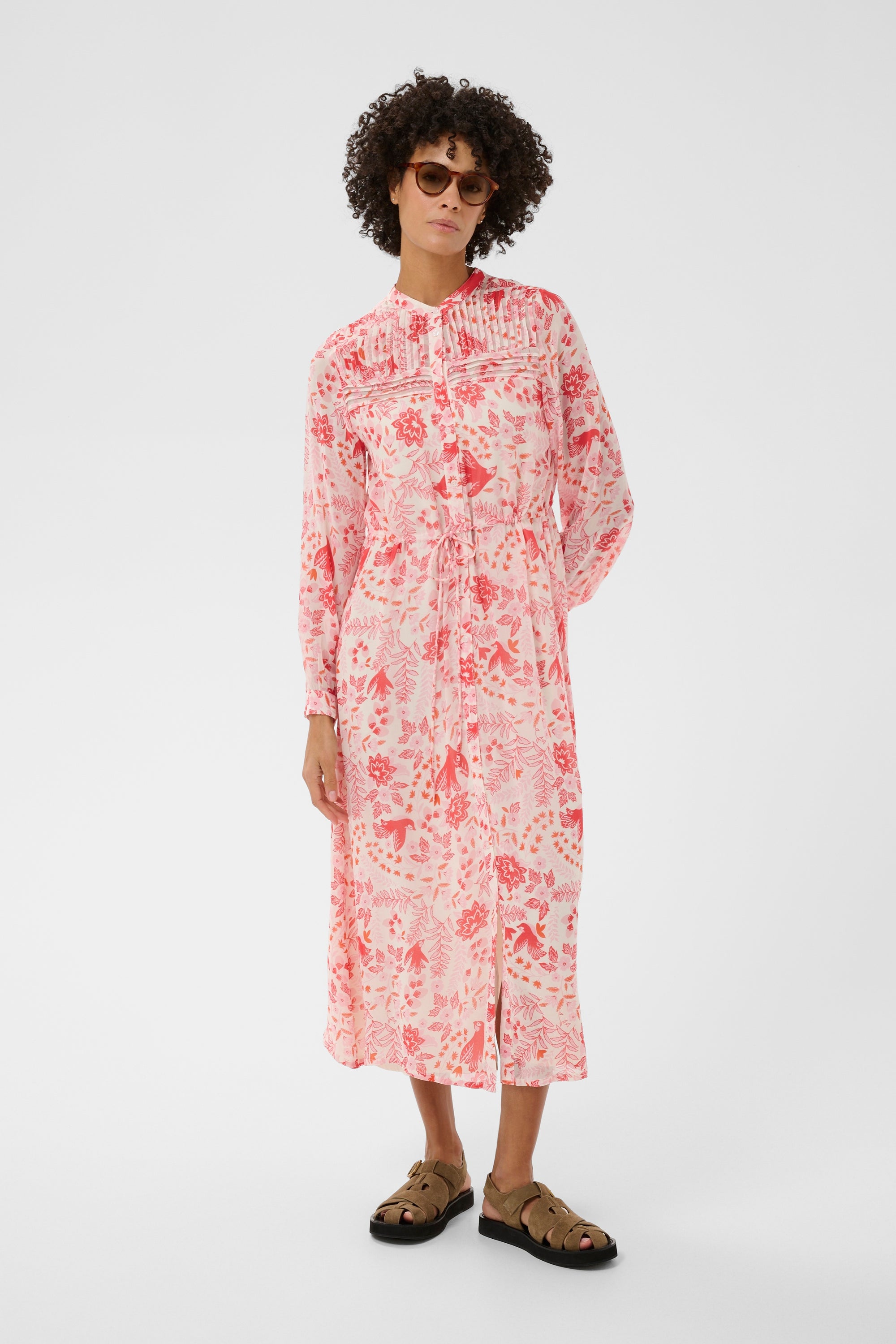 Altina Dress Poppy Red Bird Print