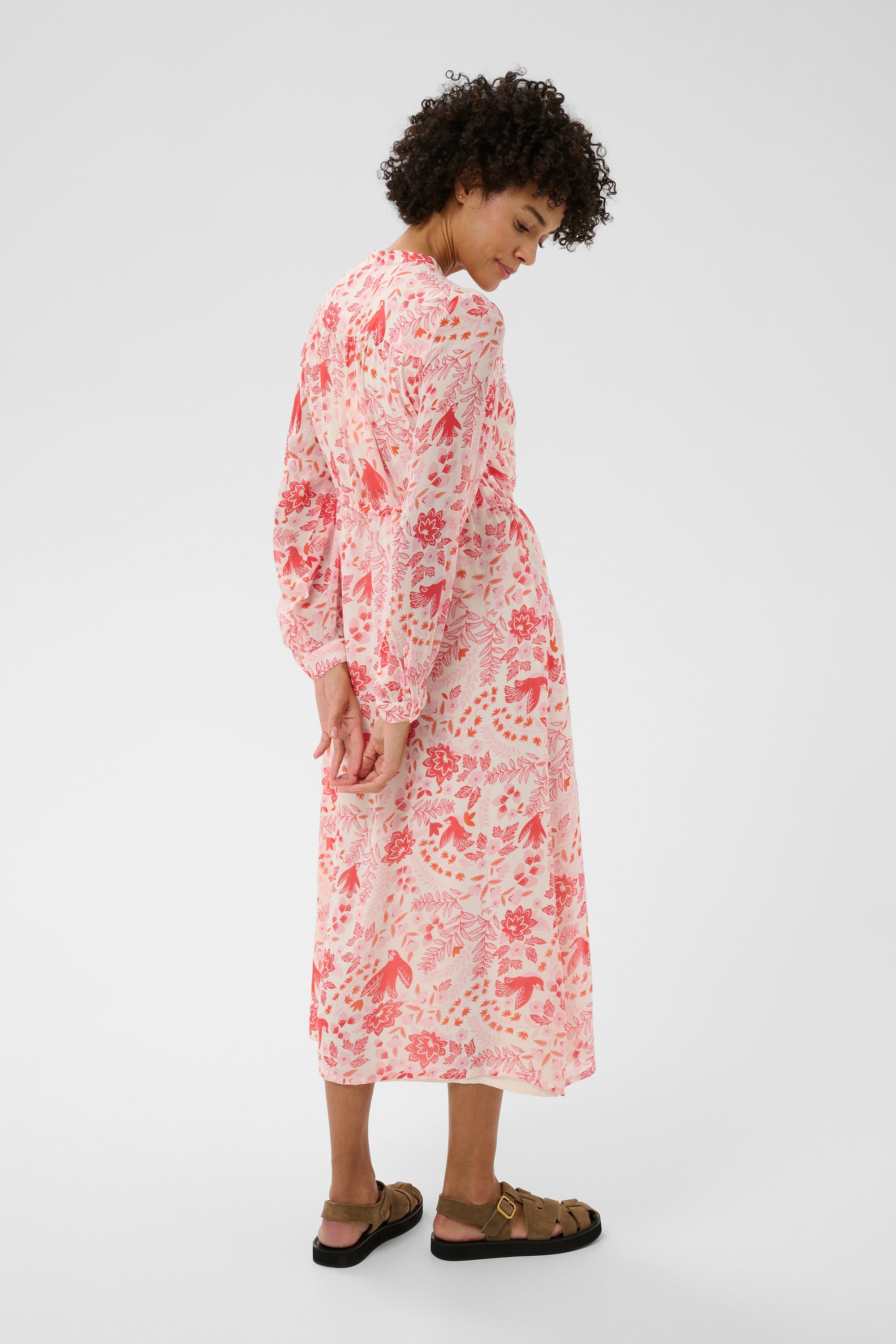 Altina Dress Poppy Red Bird Print