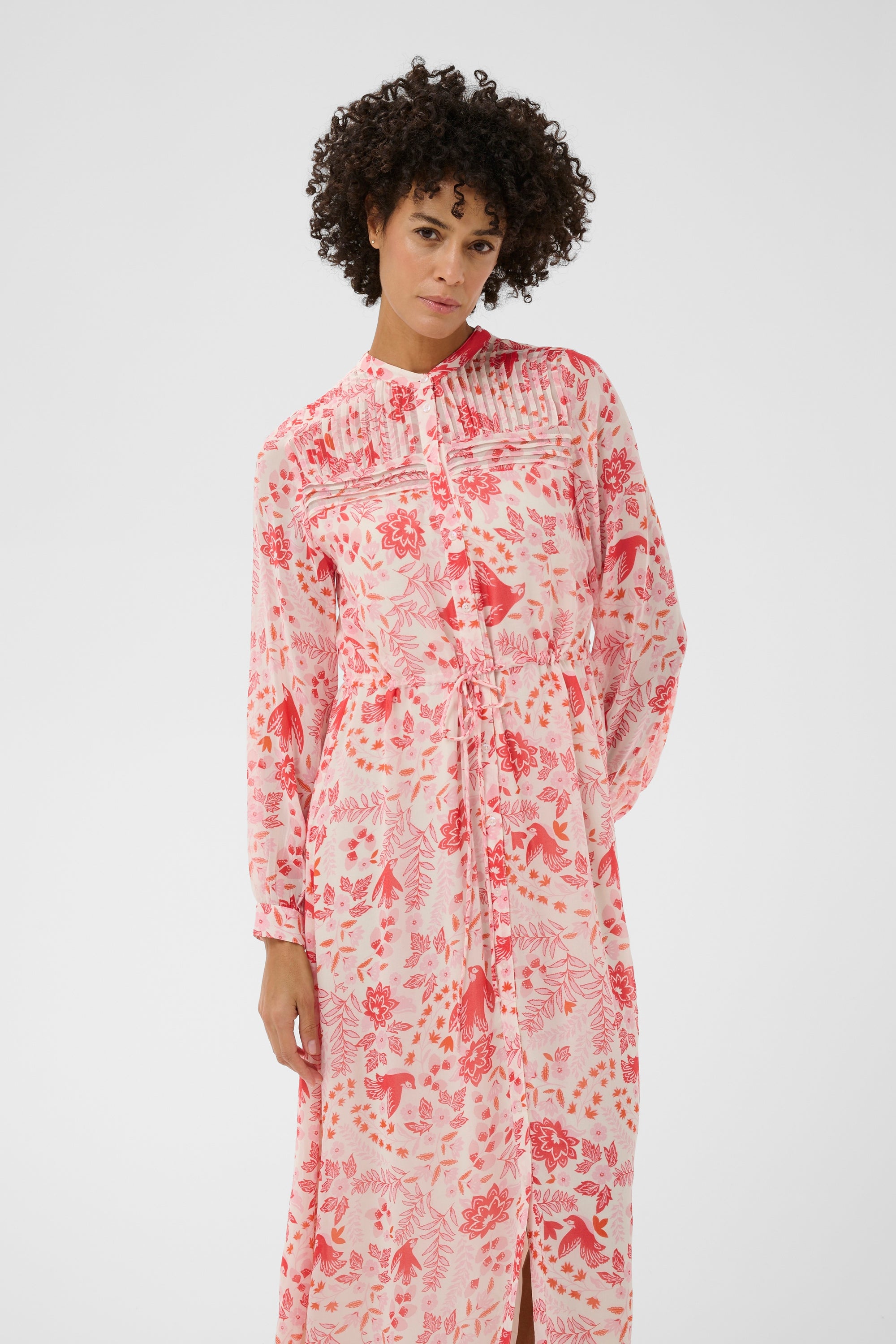 Altina Dress Poppy Red Bird Print