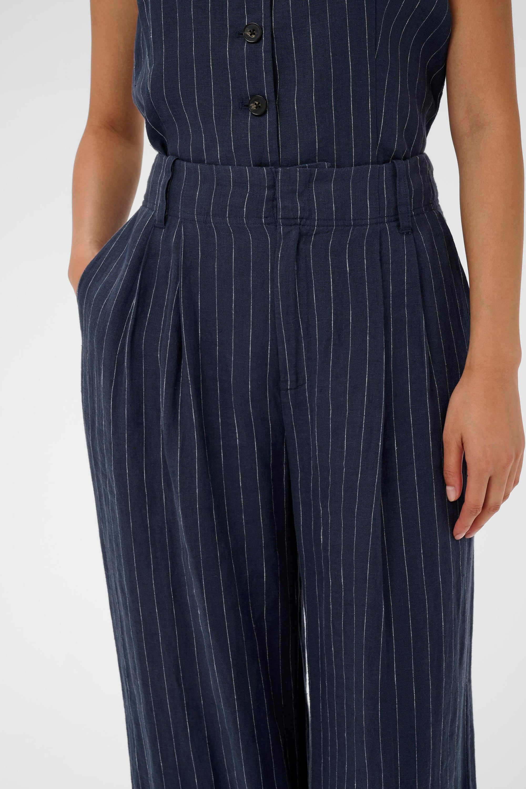 Aliya Trousers Blue Night Stripe