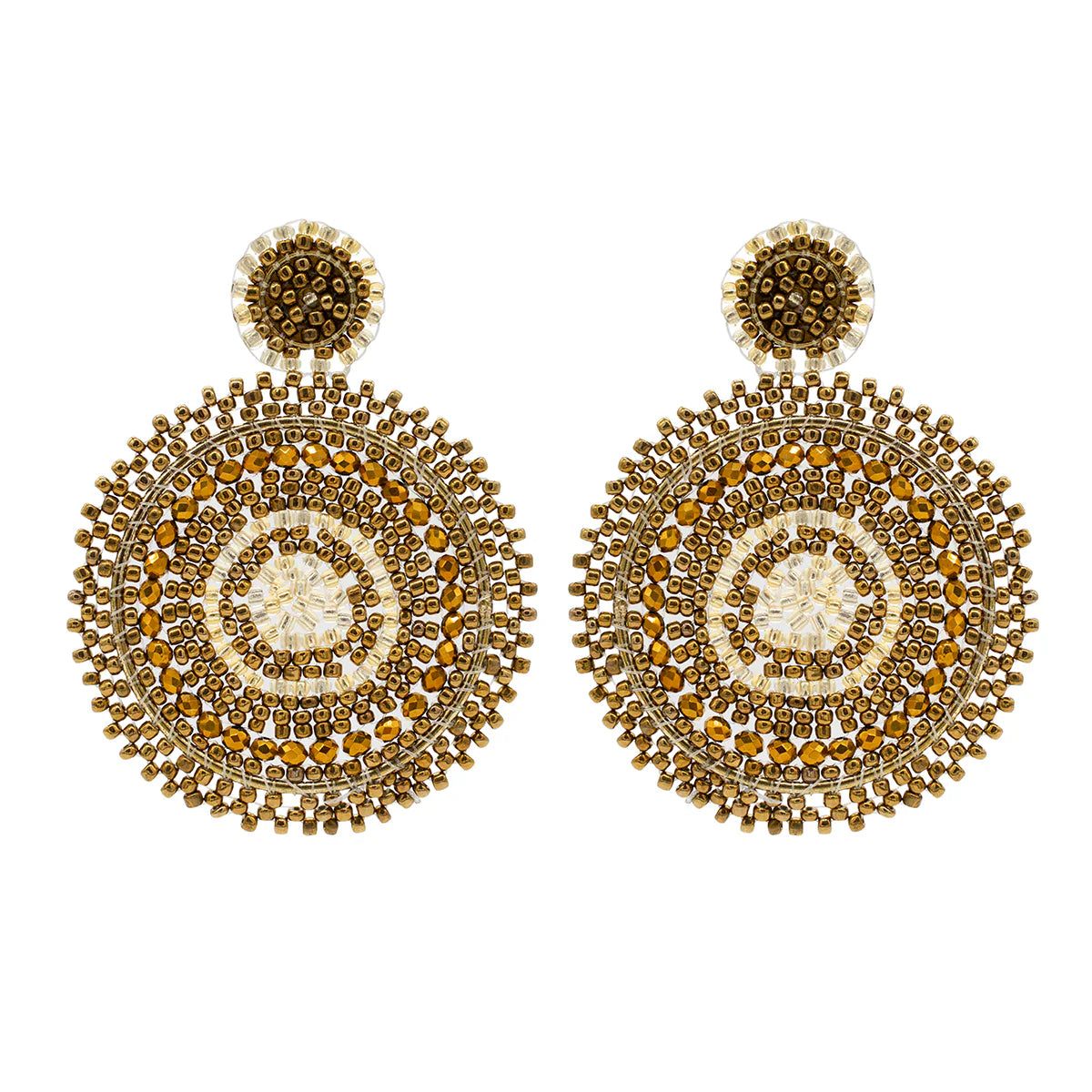 Bronze Mix Beaded Earrings