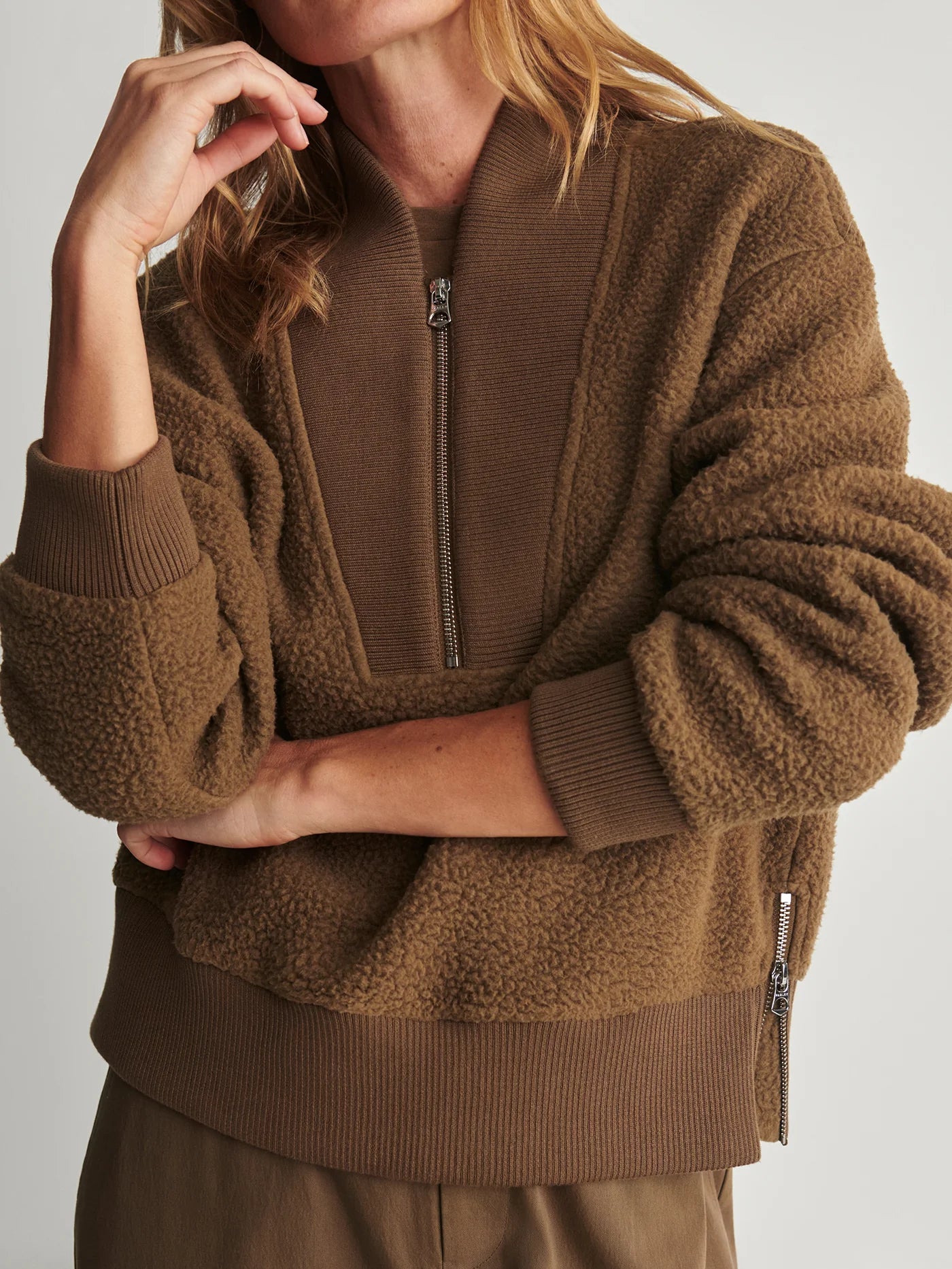 Varley Mumford Half Zip Teak Olive