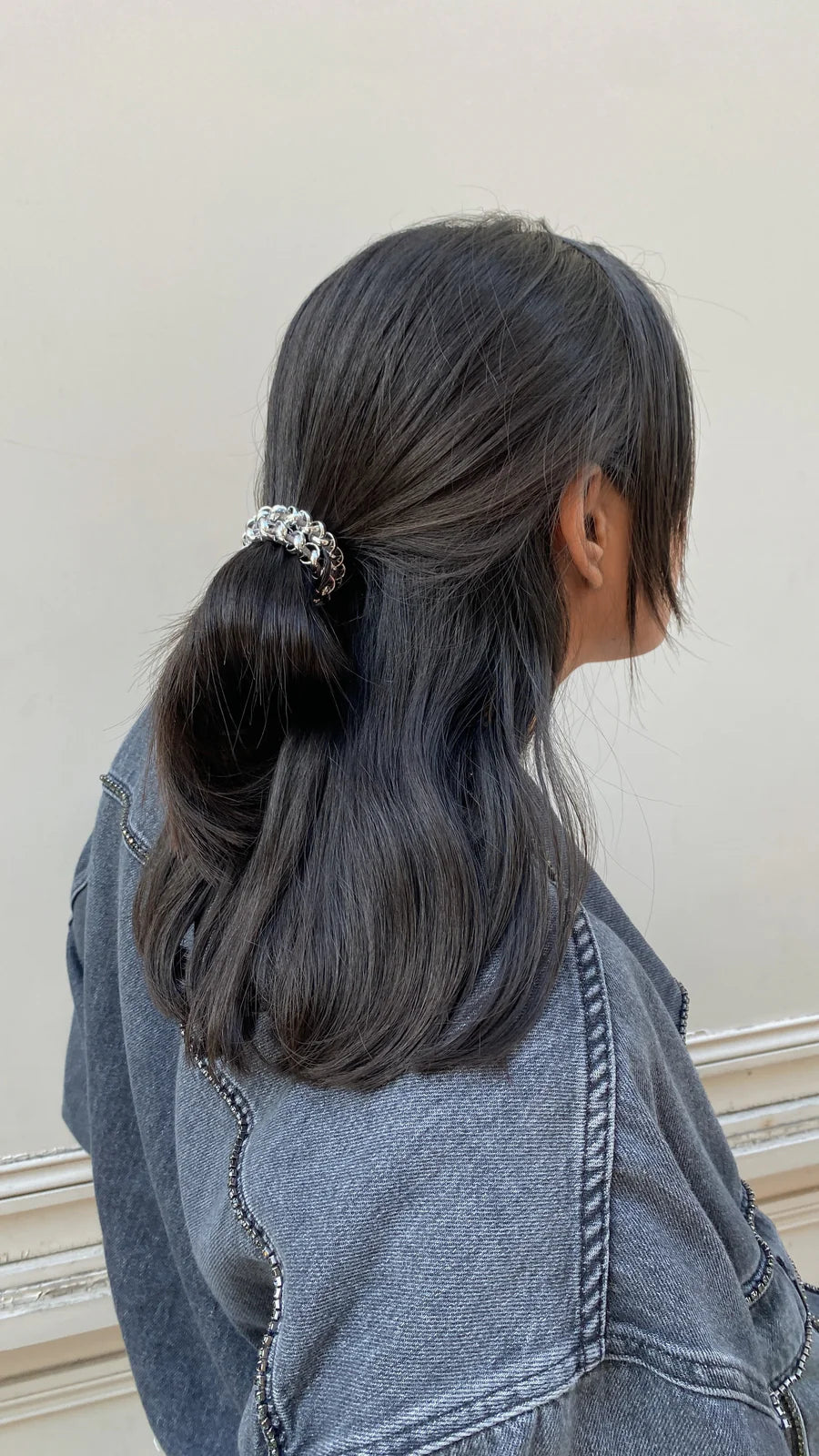 Bichous Silver Chain Scrunchie
