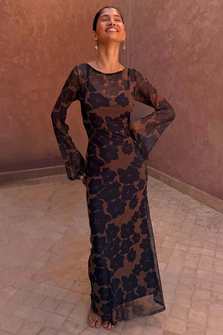 Jaden Floral Mesh Dress