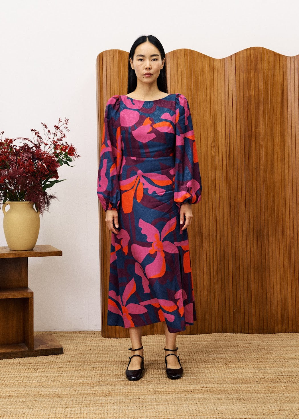 FRNCH Dress Geo Flowers 
] 