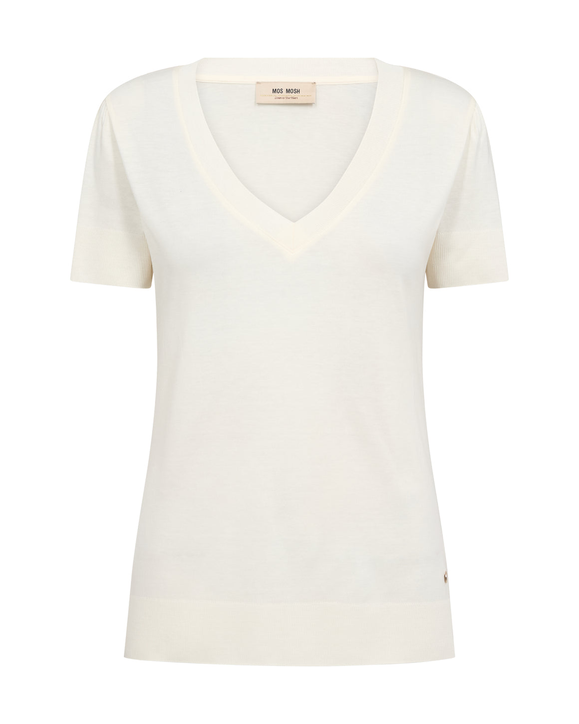 Mos Mosh Sink V-Neck T-shirt Ecru