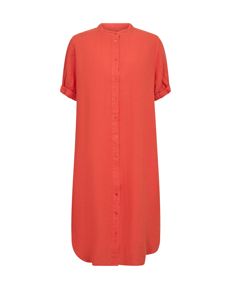 Arleth Linen Dress Spicy Orange 