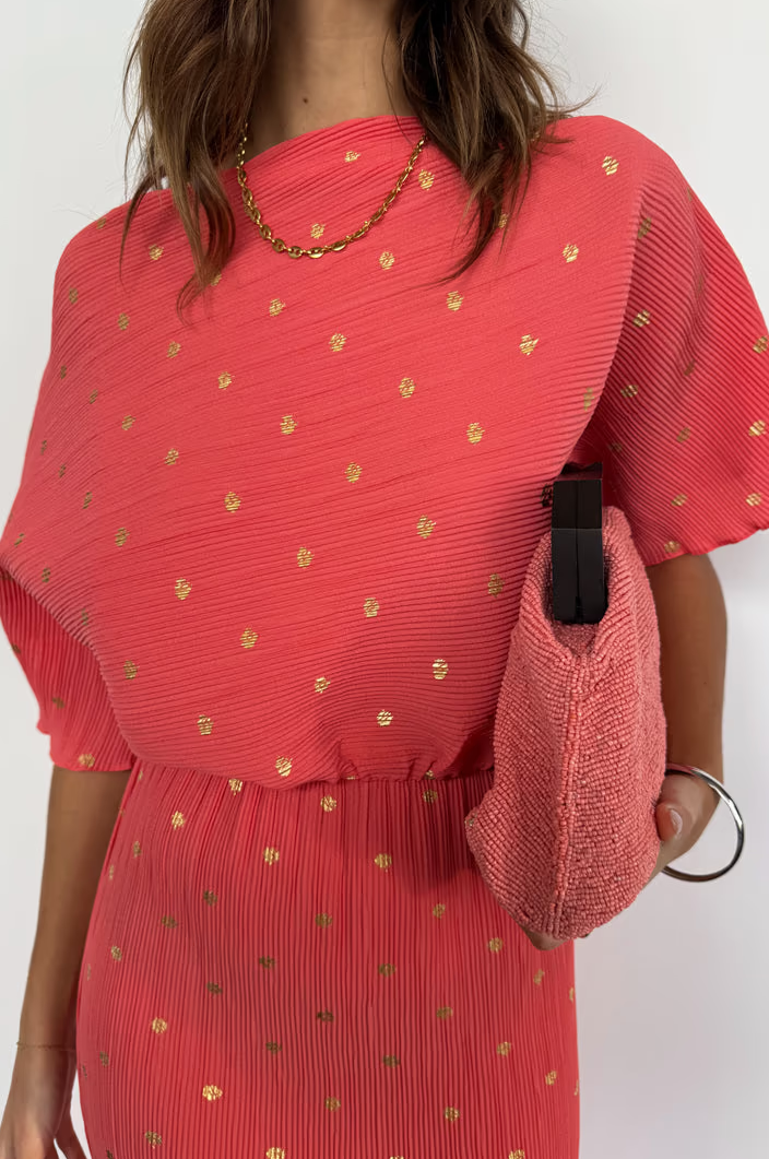 NFD Coral Plisse Tilly Dress