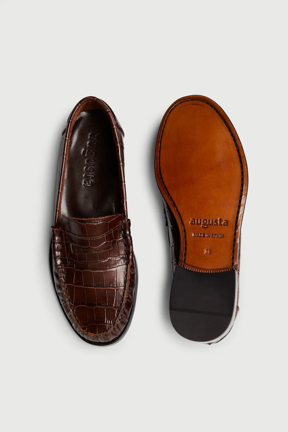 Zoe Croc Chocolate Loafers