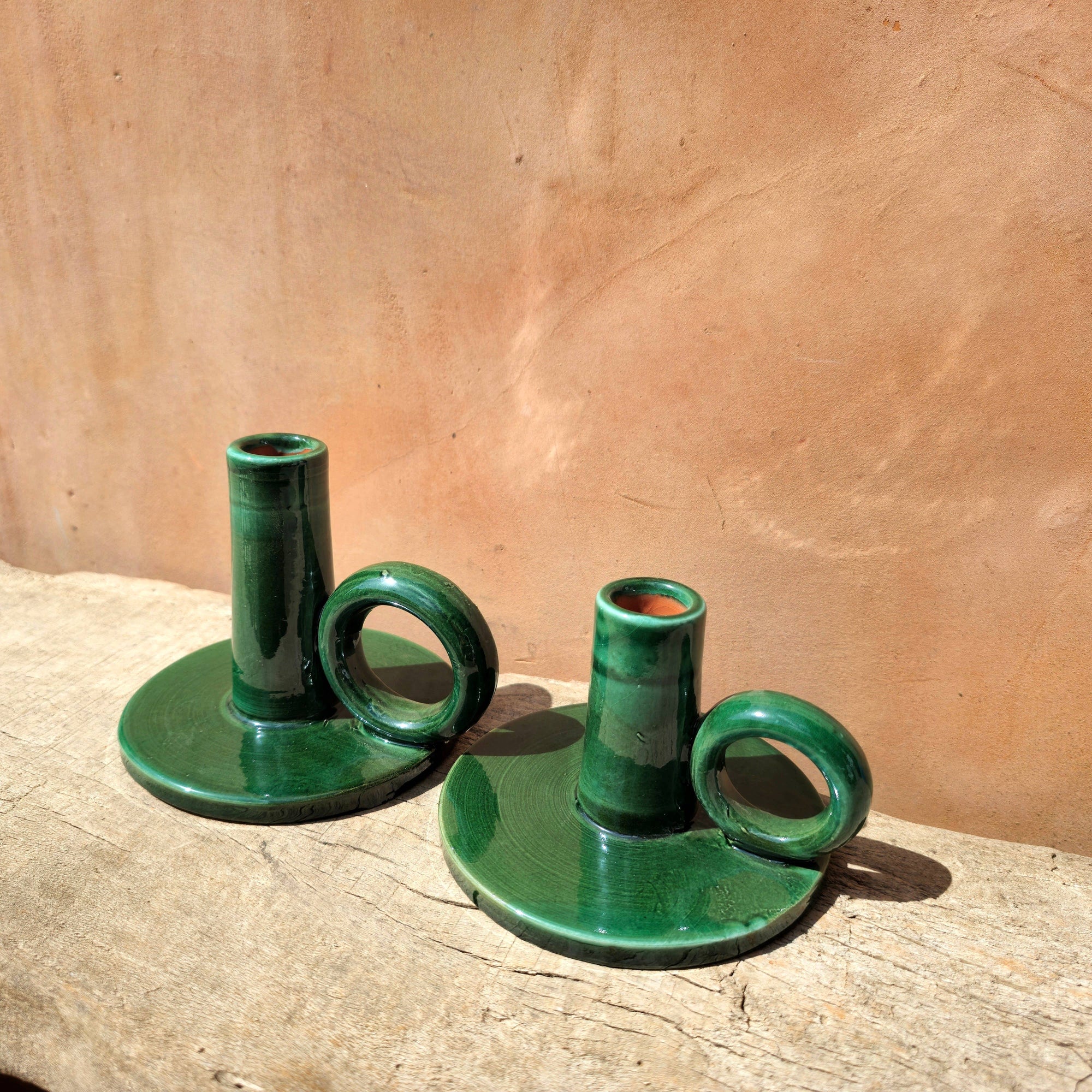 Handmade Candle Holder: Green / Medium