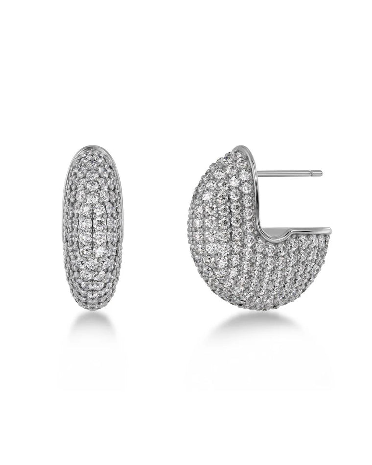 Edblad Bisque Pavé Hoops Silver