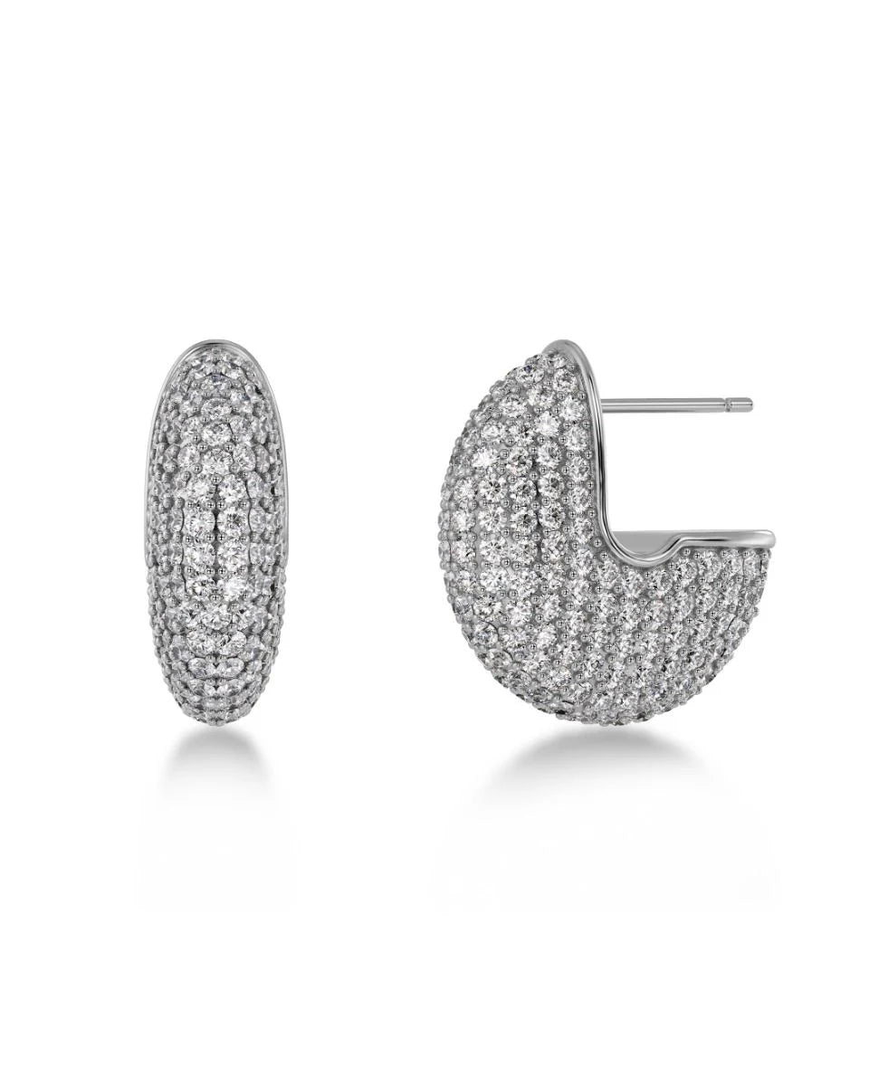 Edblad Bisque Pavé Hoops Silver