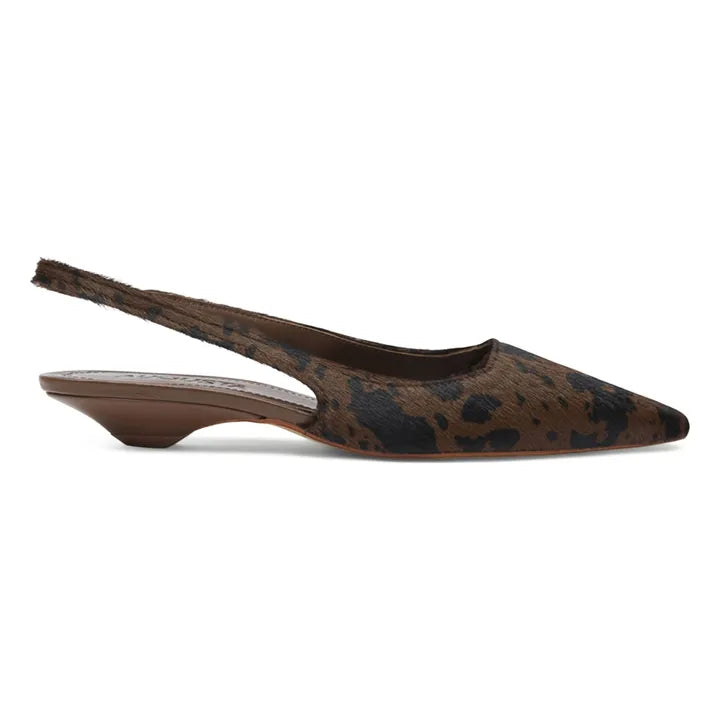 Augusta Harper Sling Backs Dark leopard calf hair