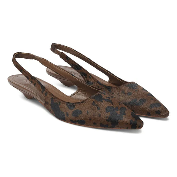 Augusta Harper Sling Backs Dark leopard calf hair